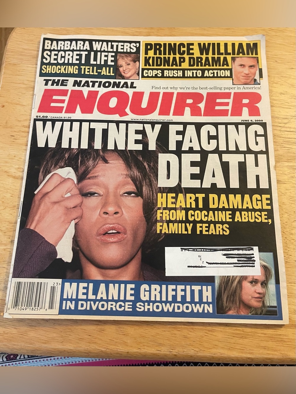 Vintage Nat’l Enquire June 6 2000 Whitney Houston, Barbara Walters, Mel Griffith